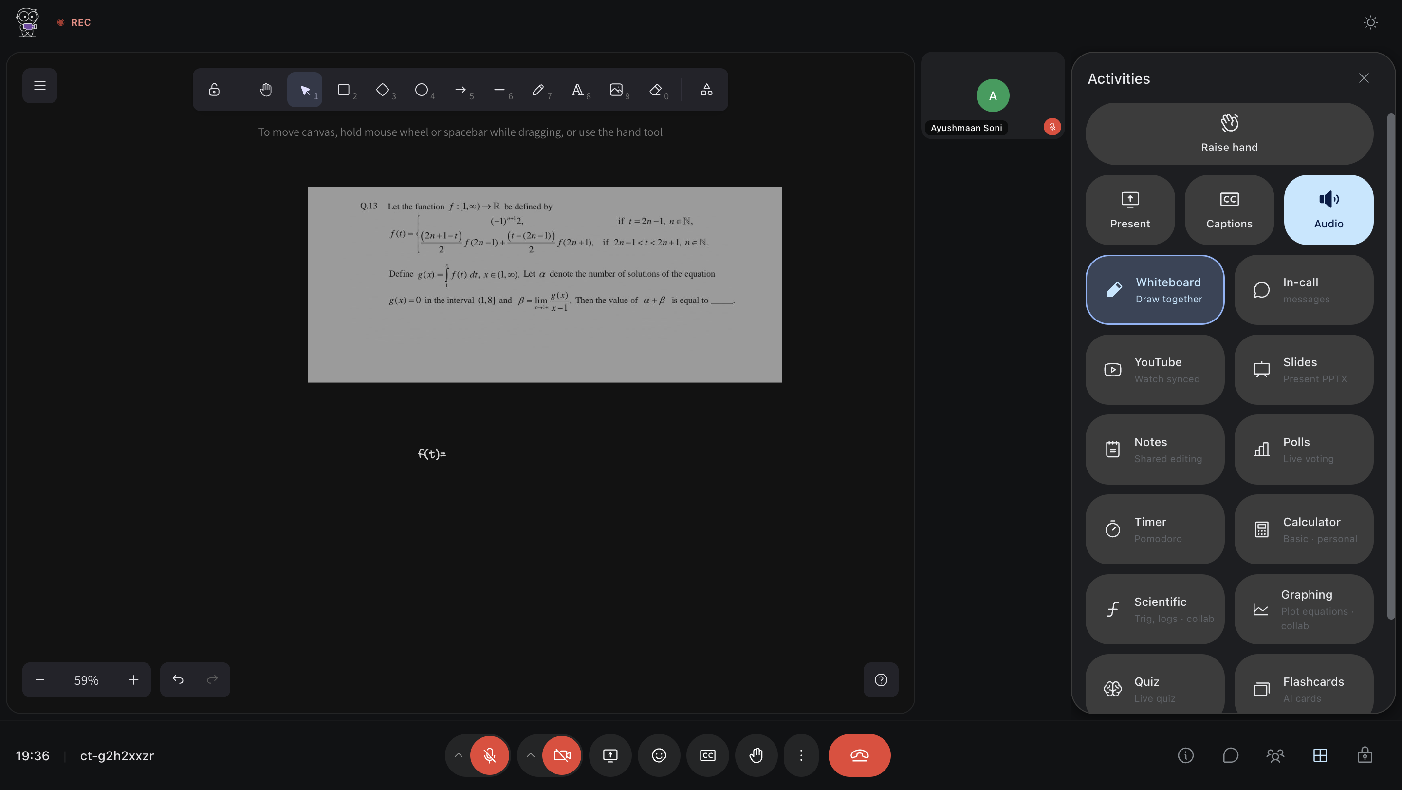 Live tutoring session